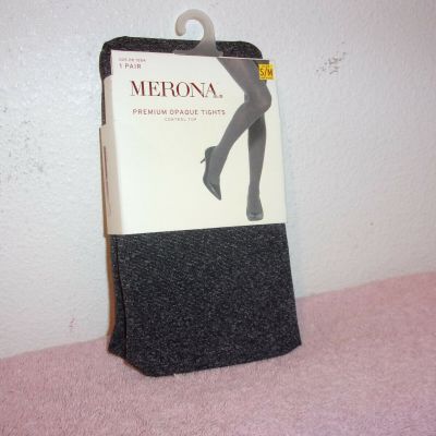 NEW  LADY'S MERONA PREMIUM CONTOL TOP OPAQUE TIGHTS in a GREY HEATHER COLOR